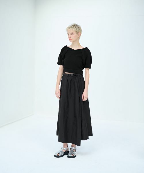 LANVIN en Bleu / ランバン オン ブルー ロング・マキシ丈スカート | ウォッシュナイロンバックルスカート | 詳細4