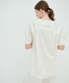 LANVIN en Bleu / ランバン オン ブルー シャツ・ブラウス | オープンネックコットンサテンブラウス