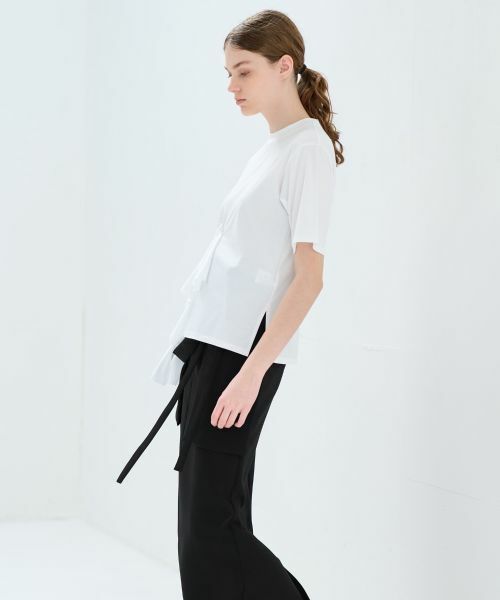 LANVIN en Bleu / ランバン オン ブルー Tシャツ | アシンメフリルＴシャツ | 詳細4