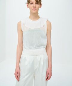 LANVIN en Bleu / ランバン オン ブルー ニット・セーター | フリルカラーノースリーブニット