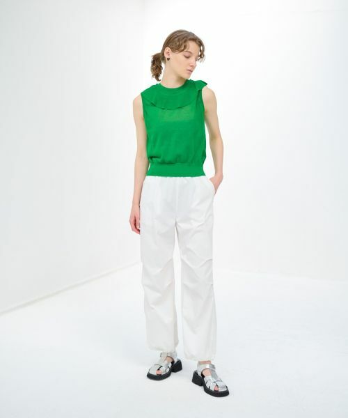 LANVIN en Bleu / ランバン オン ブルー ニット・セーター | フリルカラーノースリーブニット | 詳細13