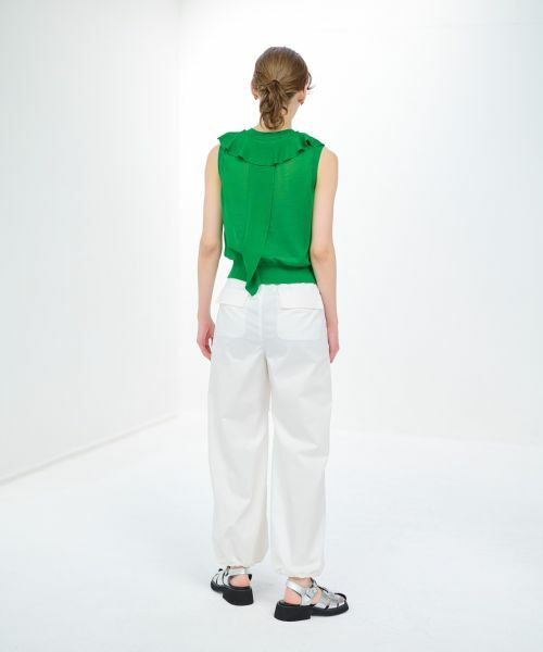 LANVIN en Bleu / ランバン オン ブルー ニット・セーター | フリルカラーノースリーブニット | 詳細15