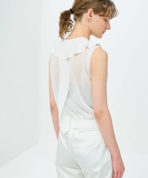 LANVIN en Bleu / ランバン オン ブルー ニット・セーター | フリルカラーノースリーブニット | 詳細4