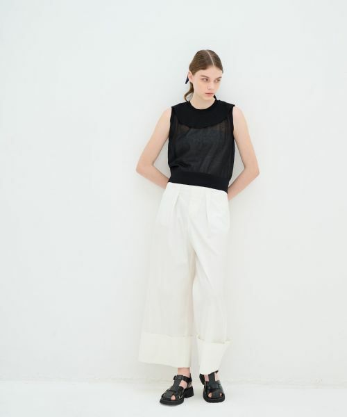 LANVIN en Bleu / ランバン オン ブルー ニット・セーター | フリルカラーノースリーブニット | 詳細5