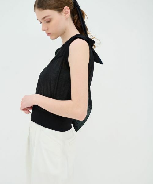 LANVIN en Bleu / ランバン オン ブルー ニット・セーター | フリルカラーノースリーブニット | 詳細9