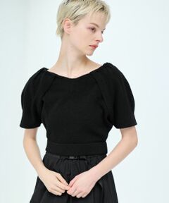 LANVIN en Bleu / ランバン オン ブルー ニット・セーター | オープンネックパフスリーブニット