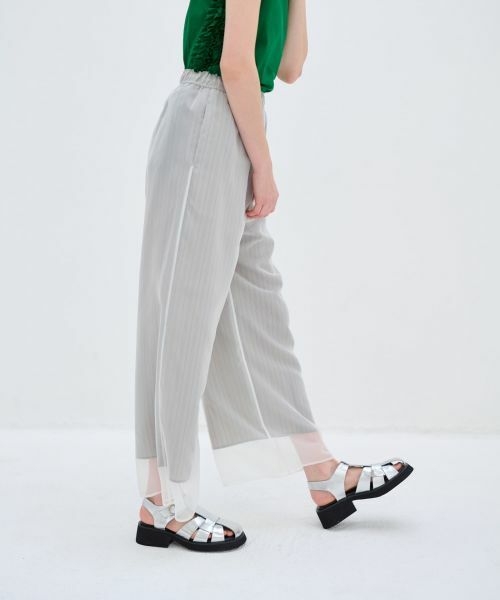 LANVIN en Bleu / ランバン オン ブルー その他パンツ | シアーストライプワイドパンツ | 詳細2