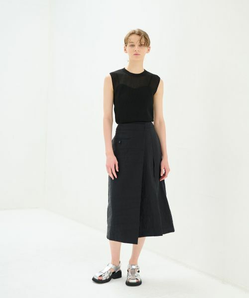 LANVIN en Bleu / ランバン オン ブルー ロング・マキシ丈スカート | ナイロンタックミディスカート | 詳細4