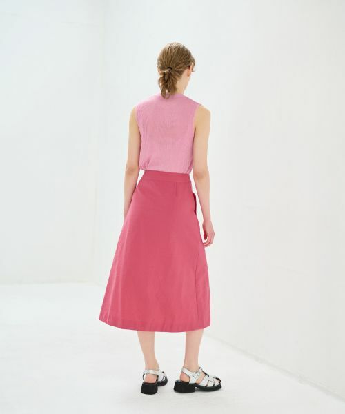 LANVIN en Bleu / ランバン オン ブルー ロング・マキシ丈スカート | ナイロンタックミディスカート | 詳細9