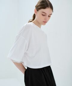 LANVIN en Bleu / ランバン オン ブルー Tシャツ | クロップドチュールスリーブＴシャツ