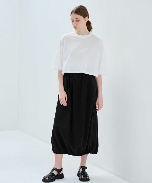 LANVIN en Bleu / ランバン オン ブルー Tシャツ | クロップドチュールスリーブＴシャツ | 詳細1