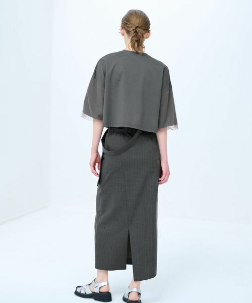 LANVIN en Bleu / ランバン オン ブルー Tシャツ | クロップドチュールスリーブＴシャツ | 詳細13