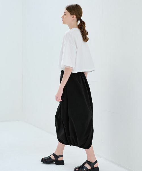 LANVIN en Bleu / ランバン オン ブルー Tシャツ | クロップドチュールスリーブＴシャツ | 詳細2