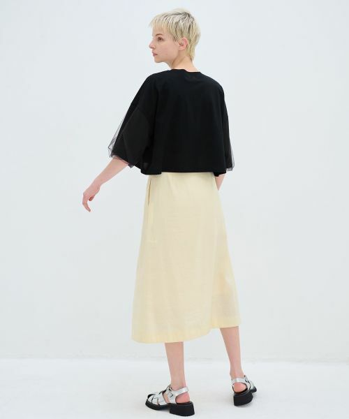 LANVIN en Bleu / ランバン オン ブルー Tシャツ | クロップドチュールスリーブＴシャツ | 詳細8