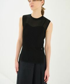 LANVIN en Bleu / ランバン オン ブルー ニット・セーター | シアーリブニットタンク