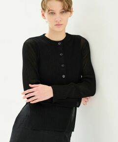 LANVIN en Bleu / ランバン オン ブルー カーディガン・ボレロ | シアーリブニットカーディガン