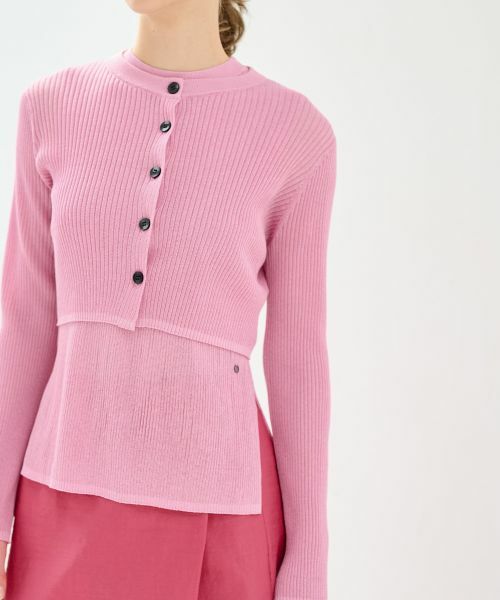 LANVIN en Bleu / ランバン オン ブルー カーディガン・ボレロ | シアーリブニットカーディガン | 詳細12