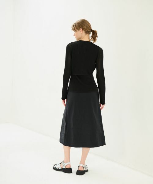 LANVIN en Bleu / ランバン オン ブルー カーディガン・ボレロ | シアーリブニットカーディガン | 詳細4