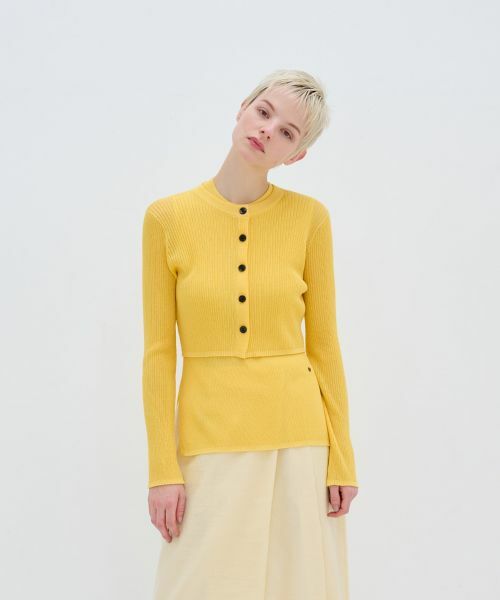 LANVIN en Bleu / ランバン オン ブルー カーディガン・ボレロ | シアーリブニットカーディガン | 詳細5