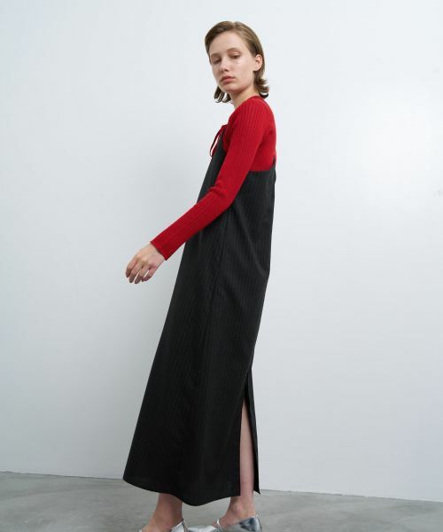 LANVIN en Bleu / ランバン オン ブルー ドレス | ウールトロピカルキャミソールワンピース | 詳細2