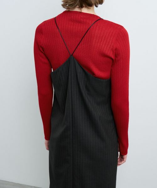 LANVIN en Bleu / ランバン オン ブルー ドレス | ウールトロピカルキャミソールワンピース | 詳細5