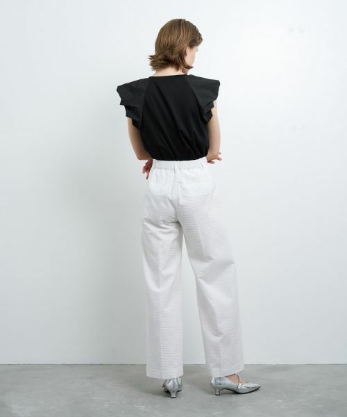 LANVIN en Bleu / ランバン オン ブルー その他パンツ | 【セットアップ対応商品】コットンリップルパンツ | 詳細3