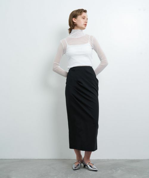 LANVIN en Bleu / ランバン オン ブルー ロング・マキシ丈スカート | ウールトロピカルドレープタイトスカート | 詳細1