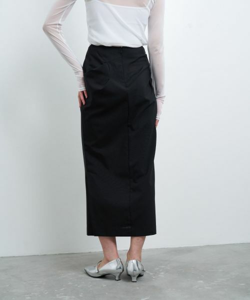 LANVIN en Bleu / ランバン オン ブルー ロング・マキシ丈スカート | ウールトロピカルドレープタイトスカート | 詳細4