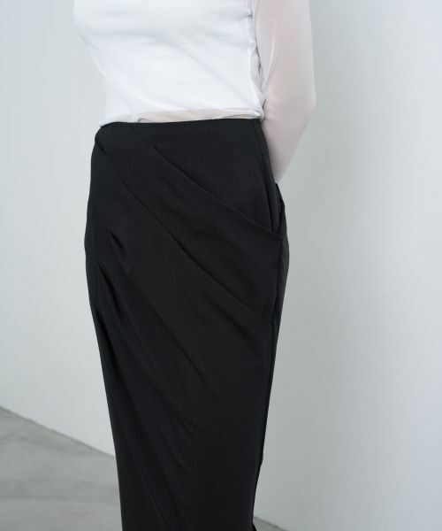 LANVIN en Bleu / ランバン オン ブルー ロング・マキシ丈スカート | ウールトロピカルドレープタイトスカート | 詳細5