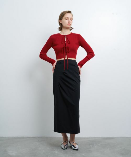 LANVIN en Bleu / ランバン オン ブルー ロング・マキシ丈スカート | ウールトロピカルドレープタイトスカート | 詳細6