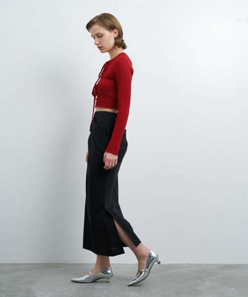 LANVIN en Bleu / ランバン オン ブルー ロング・マキシ丈スカート | ウールトロピカルドレープタイトスカート | 詳細7