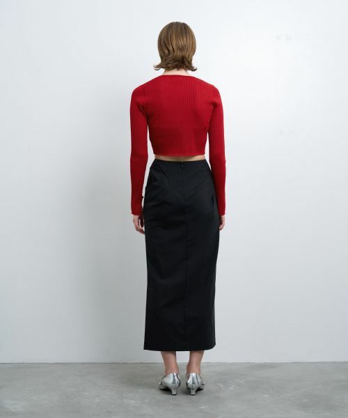 LANVIN en Bleu / ランバン オン ブルー ロング・マキシ丈スカート | ウールトロピカルドレープタイトスカート | 詳細8