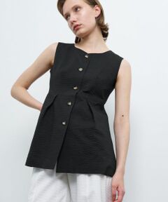 LANVIN en Bleu / ランバン オン ブルー シャツ・ブラウス | 【セットアップ対応商品】コットンリップルベスト