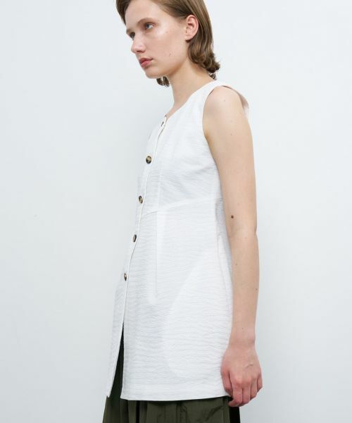 LANVIN en Bleu / ランバン オン ブルー シャツ・ブラウス | 【セットアップ対応商品】コットンリップルベスト | 詳細1