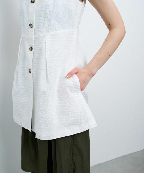 LANVIN en Bleu / ランバン オン ブルー シャツ・ブラウス | 【セットアップ対応商品】コットンリップルベスト | 詳細3
