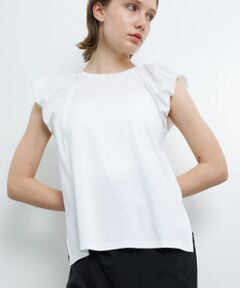 LANVIN en Bleu / ランバン オン ブルー カットソー | パフショルダーコンビカットソー