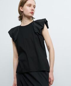 LANVIN en Bleu / ランバン オン ブルー カットソー | パフショルダーコンビカットソー