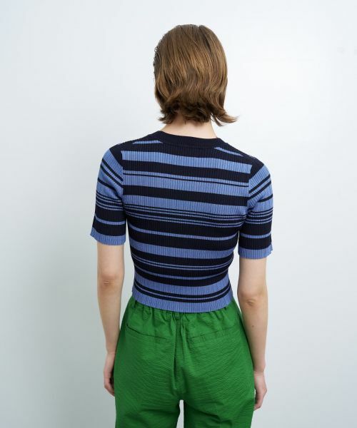 LANVIN en Bleu / ランバン オン ブルー ニット・セーター | ボーダーハーフスリーブニット | 詳細10
