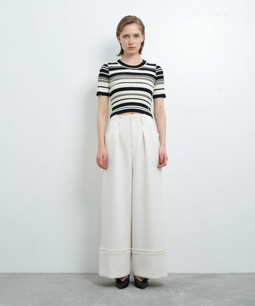 LANVIN en Bleu / ランバン オン ブルー ニット・セーター | ボーダーハーフスリーブニット | 詳細2