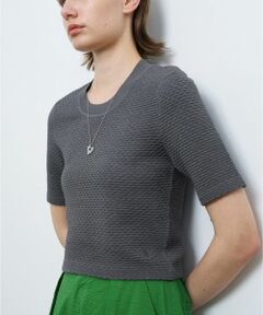 LANVIN en Bleu / ランバン オン ブルー ニット・セーター | ウェーブジャカードハーフスリーブニット