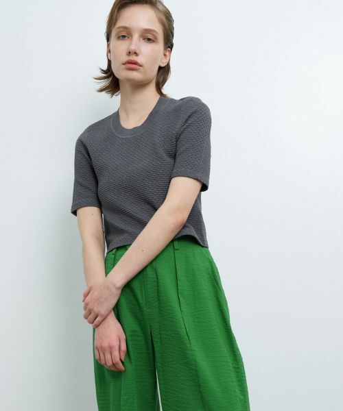 LANVIN en Bleu / ランバン オン ブルー ニット・セーター | ウェーブジャカードハーフスリーブニット | 詳細11