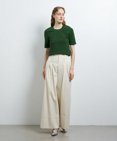 LANVIN en Bleu / ランバン オン ブルー ニット・セーター | ウェーブジャカードハーフスリーブニット | 詳細13