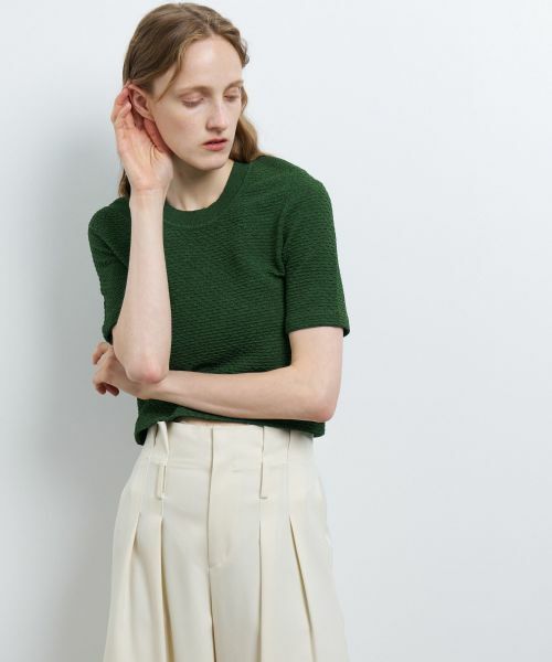 LANVIN en Bleu / ランバン オン ブルー ニット・セーター | ウェーブジャカードハーフスリーブニット | 詳細16