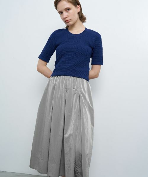 ＜NOUNLESS＞ラガーニット ハーフスリーブ シャツ SINSS シャツ Half sleeve mesh knit shirt / ハーフスリーブ
