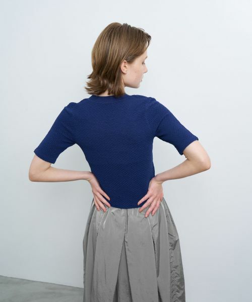 LANVIN en Bleu / ランバン オン ブルー ニット・セーター | ウェーブジャカードハーフスリーブニット | 詳細6