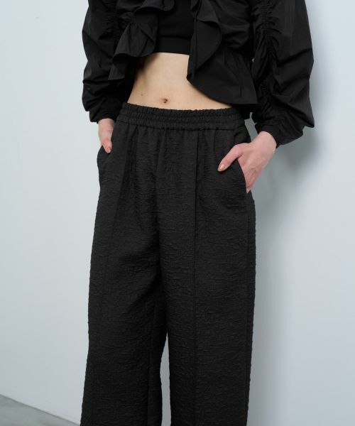 ランバン　黒　パンツ セール】 フクレジャカードパンツ （その他パンツ）｜LANVIN en