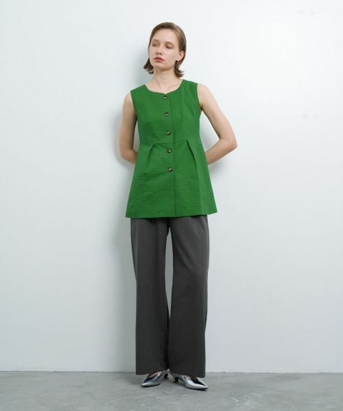 LANVIN en Bleu / ランバン オン ブルー その他パンツ | ピンストライプゴムワイドパンツ | 詳細6