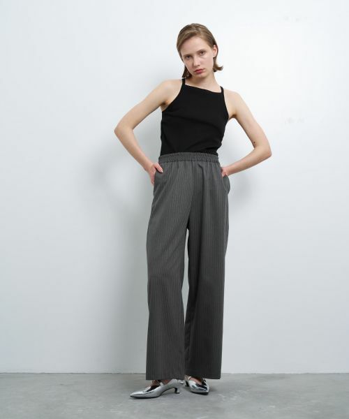 LANVIN en Bleu / ランバン オン ブルー その他パンツ | ピンストライプゴムワイドパンツ | 詳細7