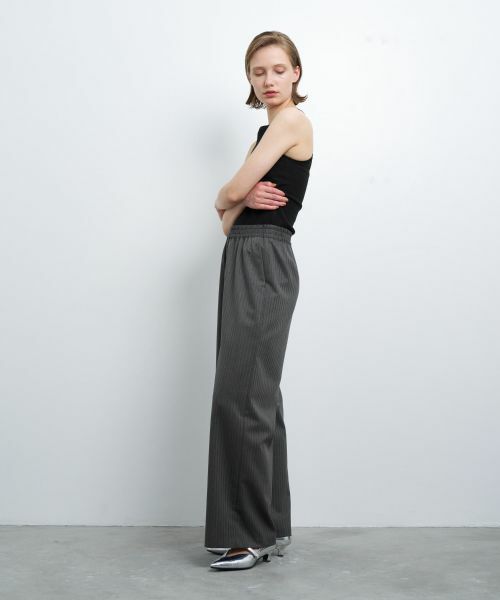LANVIN en Bleu / ランバン オン ブルー その他パンツ | ピンストライプゴムワイドパンツ | 詳細8