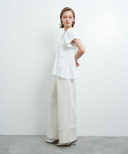 LANVIN en Bleu / ランバン オン ブルー Tシャツ | ギャザーネックドロストカットソー | 詳細2